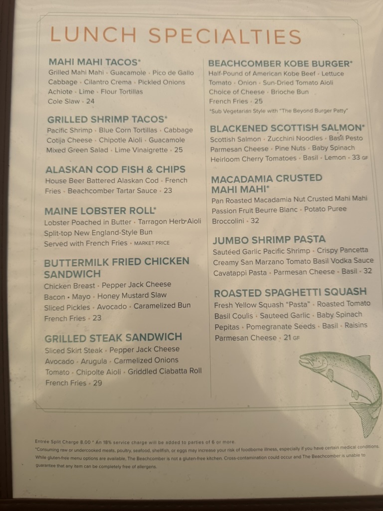 The Beachcomber at Crystal Cove Menu - Image 4